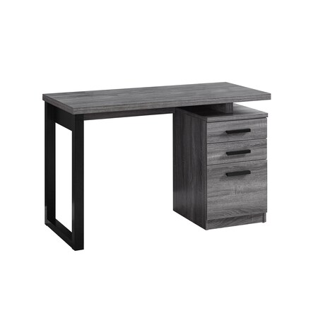 Monarch Specialties Computer Desk, Home Office, Laptop, Left, Right Set-up, Storage Drawers, 48"L, Work, Laminate, Grey I 7295